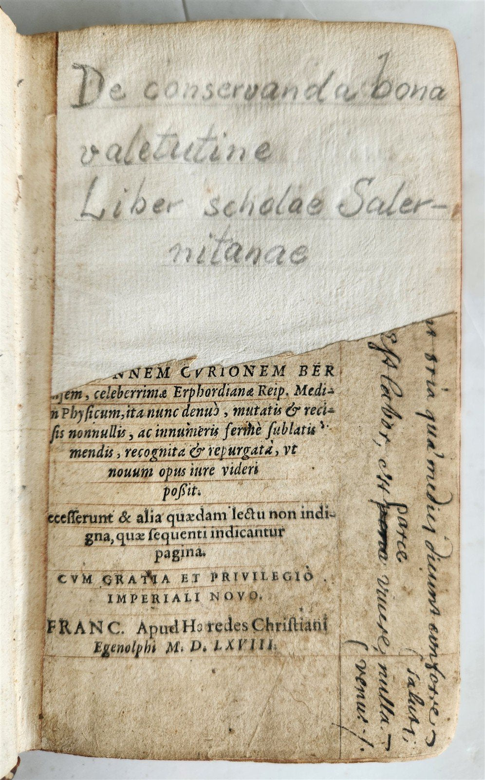 1568 RULES FOR PRESERVING GOOD HEALTH by ARNOLDUS VILANOVA ILLUSTRATED antique