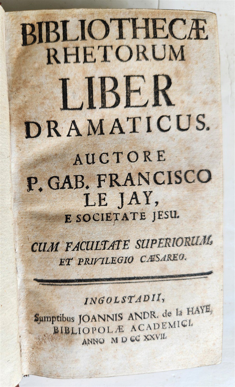 1727 AUSTRIAN IMPERIAL HOUSE PROVENANCE antique Rhetorum liber dramaticus