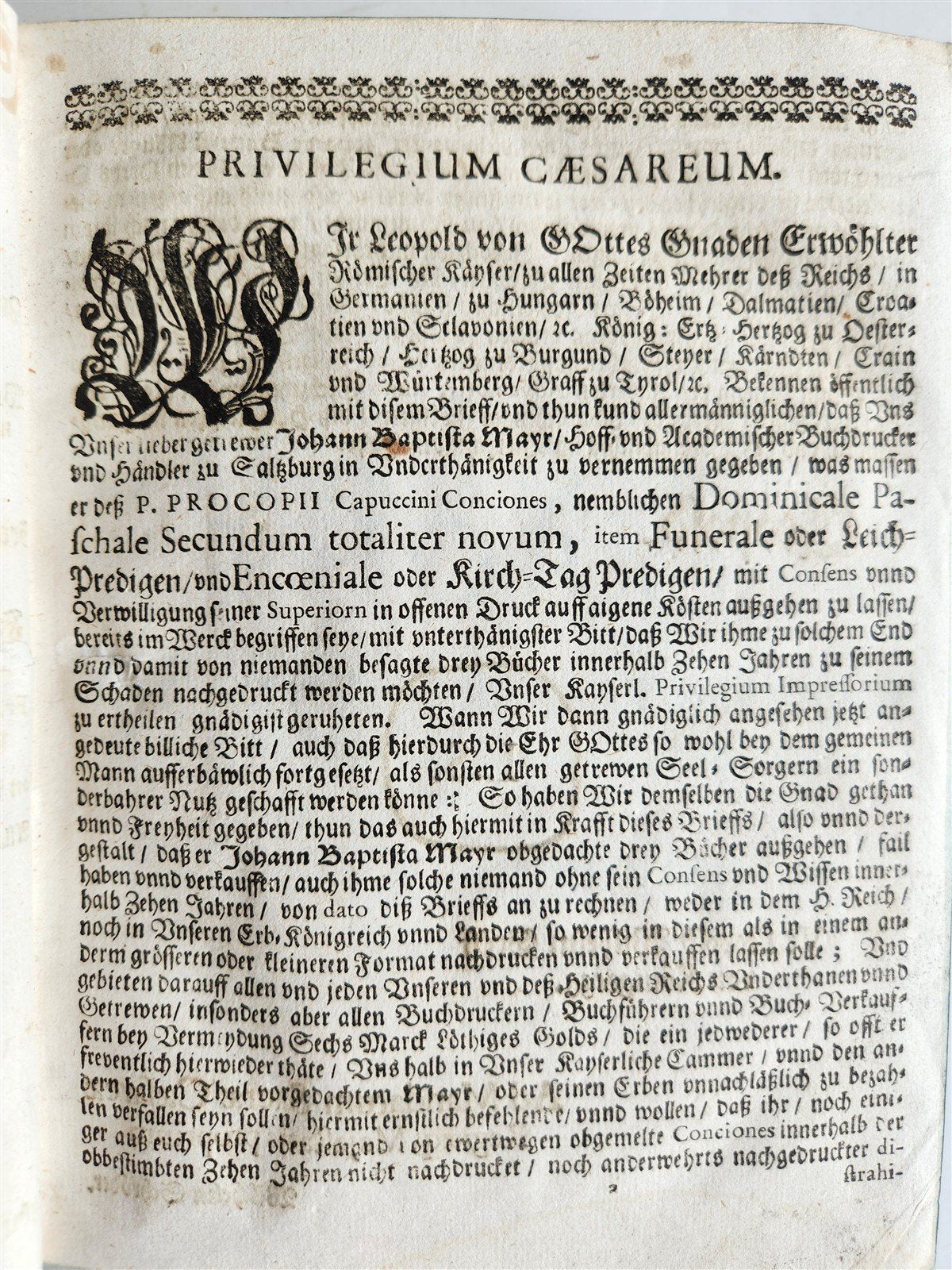 1670 FUNERAL SERMONS by CAPUCHIN FRIAR Prokop von Templin ANTIQUE vellum bound