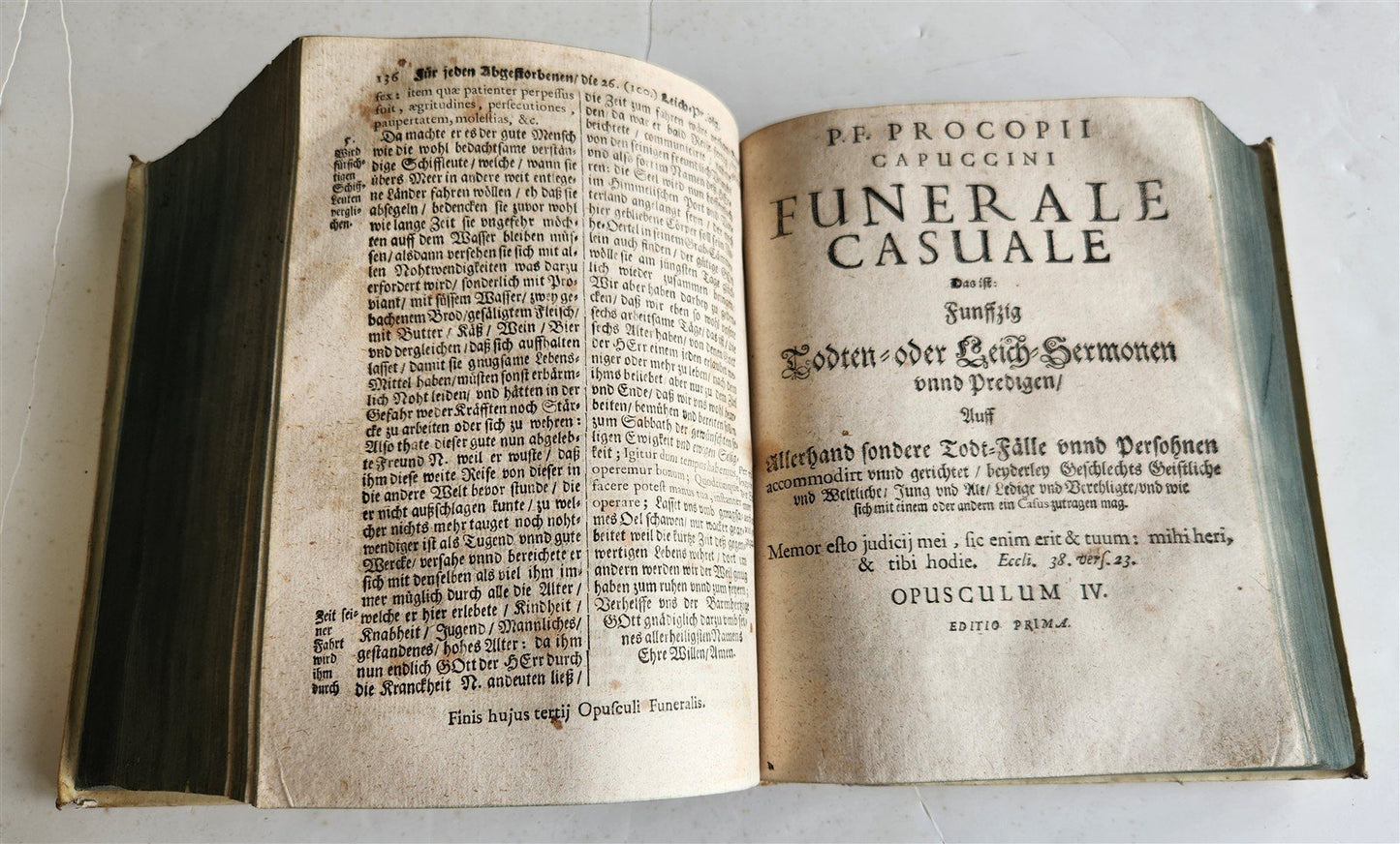 1670 FUNERAL SERMONS by CAPUCHIN FRIAR Prokop von Templin ANTIQUE vellum bound