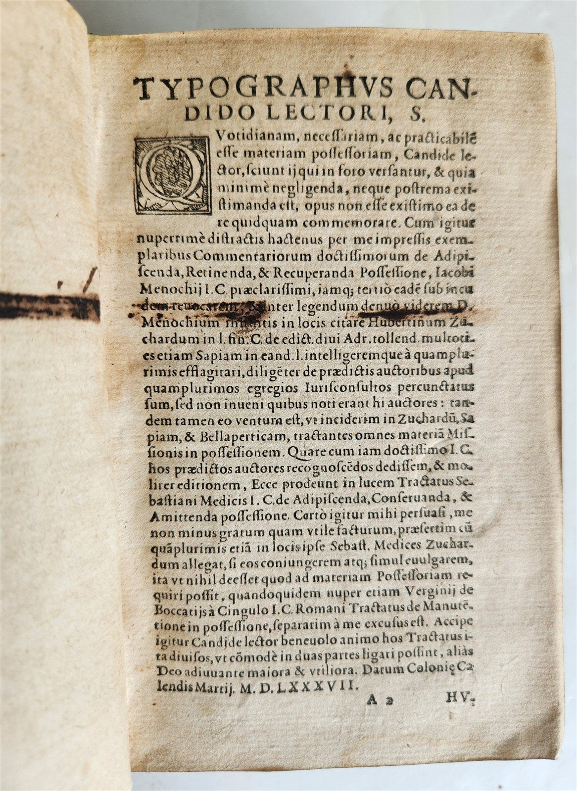1587 LAW BOOK in LATIN antique LEGAL TREATISE by Ubertino Zuccardi
