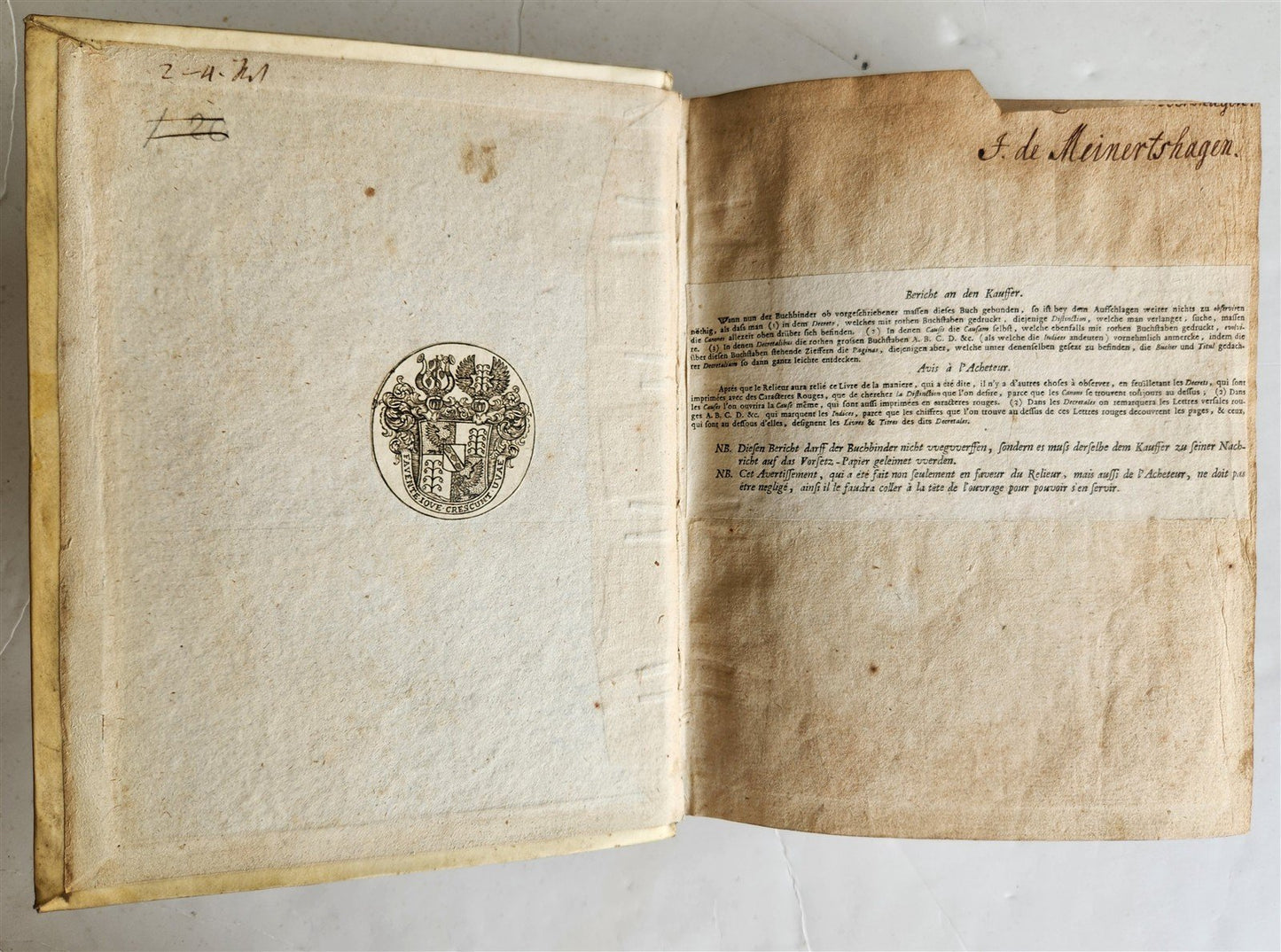 1757 CORPUS JURIS CANONICI antique vellum bound LAW BOOK in LATIN