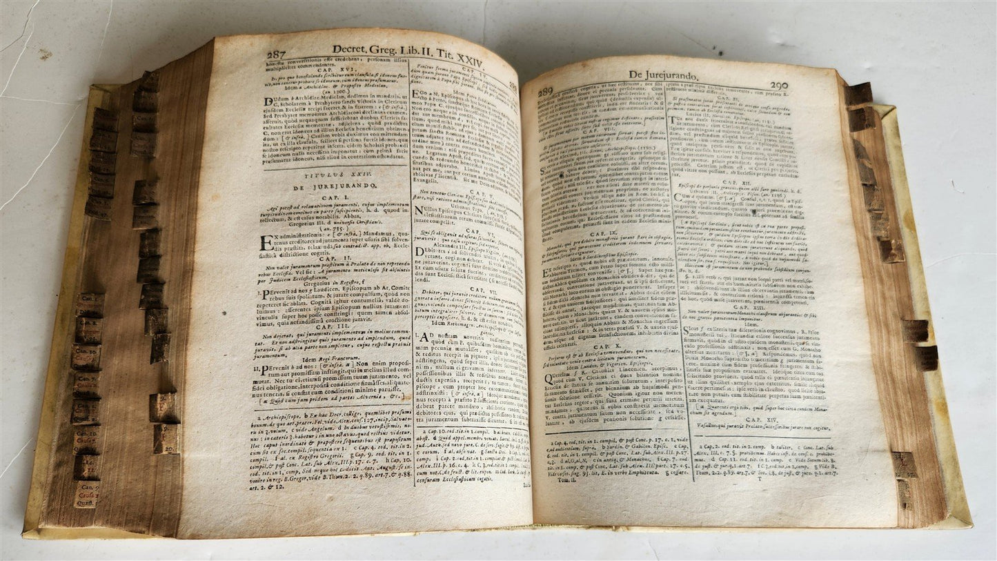 1757 CORPUS JURIS CANONICI antique vellum bound LAW BOOK in LATIN