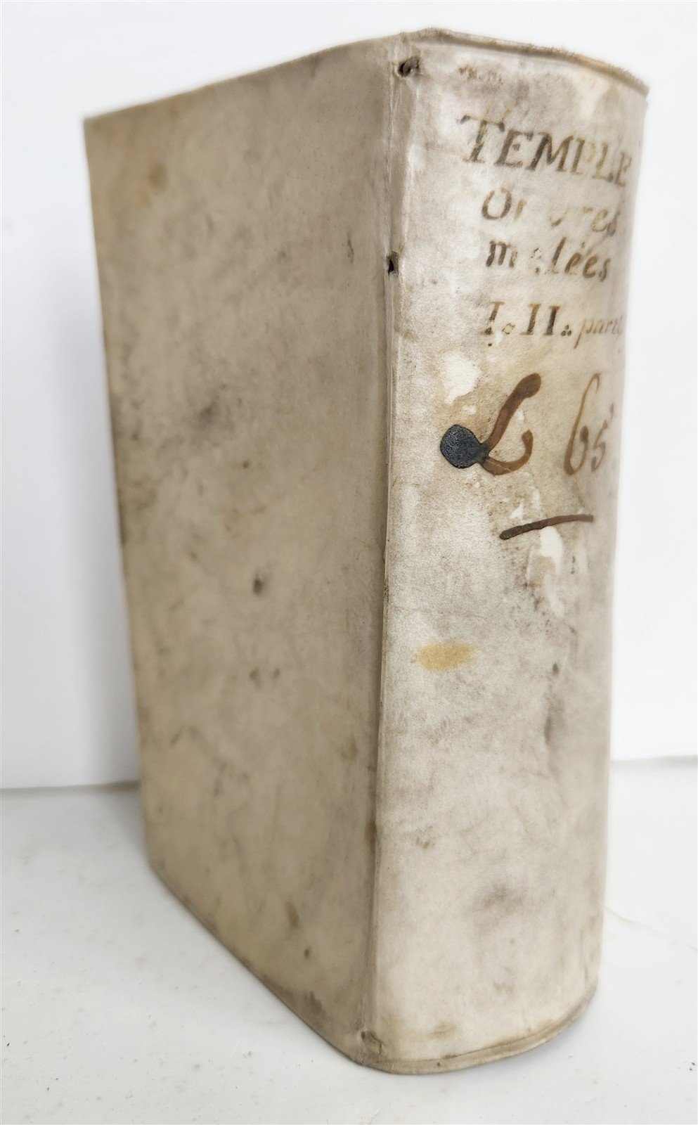 1693 WILLIAM TEMPLE POLITICAL ECONOMIC MORAL WORKS in FRENCH antique VELLUM