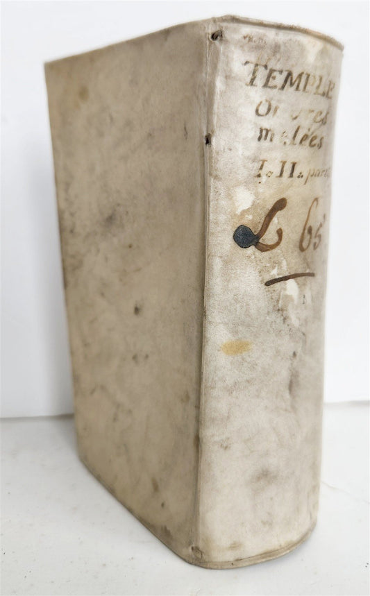 1693 WILLIAM TEMPLE POLITICAL ECONOMIC MORAL WORKS in FRENCH antique VELLUM