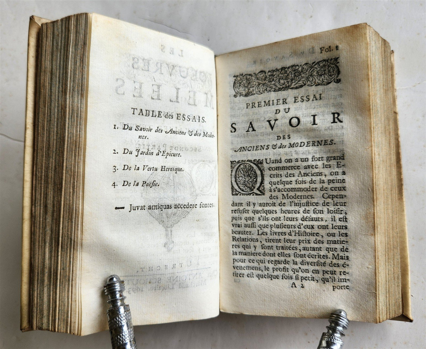 1693 WILLIAM TEMPLE POLITICAL ECONOMIC MORAL WORKS in FRENCH antique VELLUM
