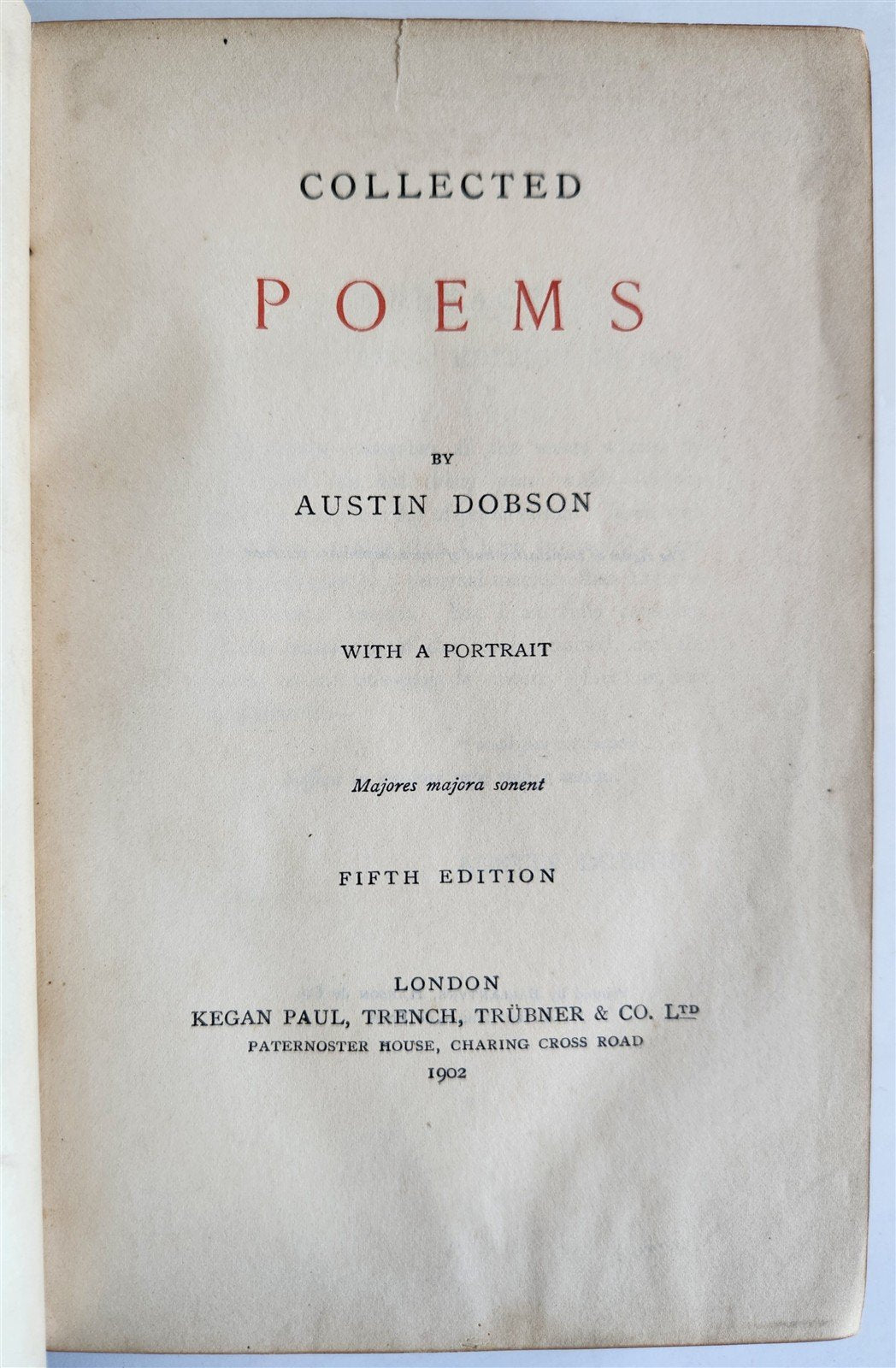 1902 SIGNED BINDING COLLECTED POEMS by Austin Dobson ANTIQUE