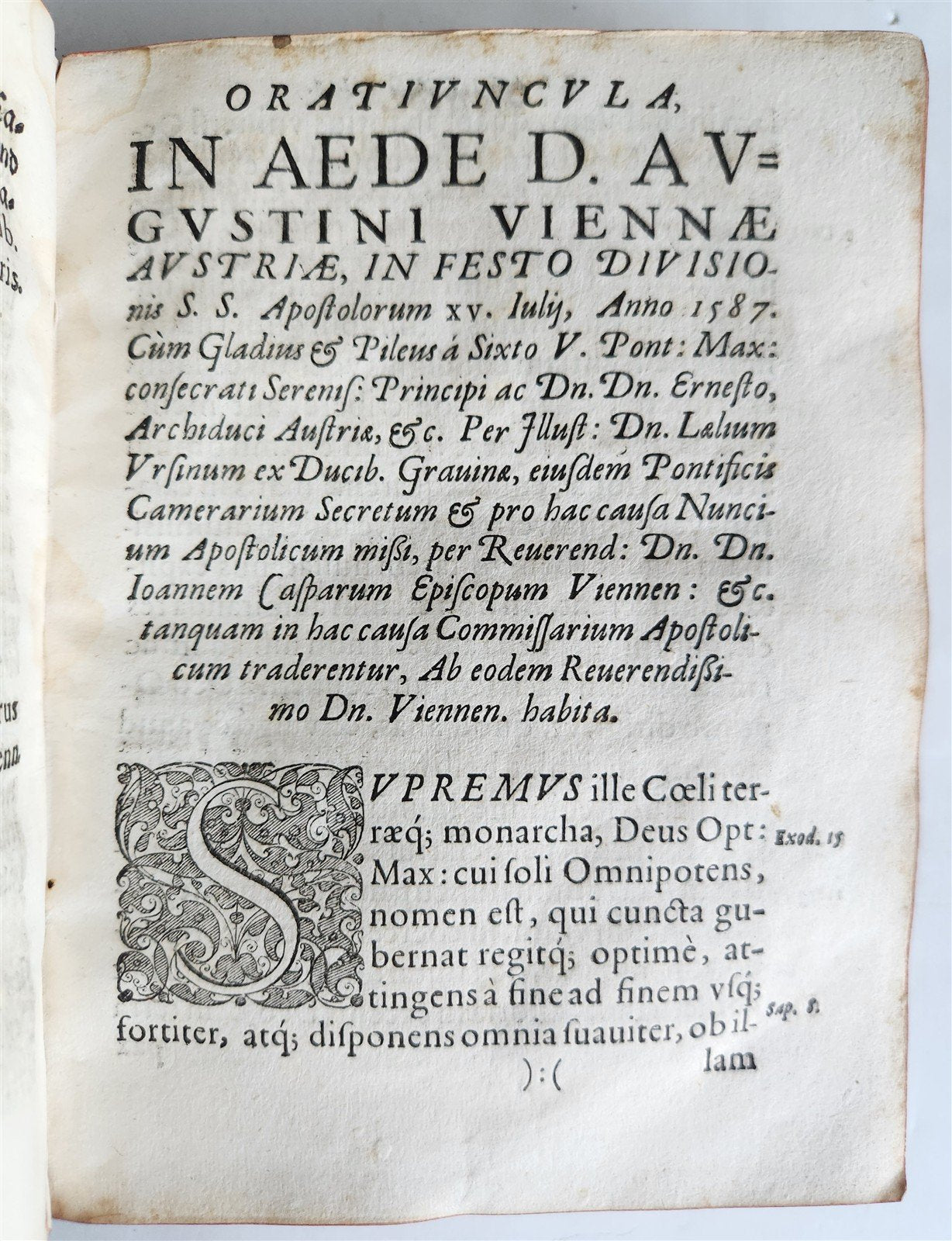 1591 SERMONS in GERMAN antique VELLUM BOUND