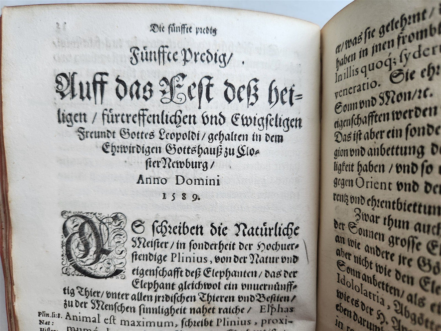 1591 SERMONS in GERMAN antique VELLUM BOUND