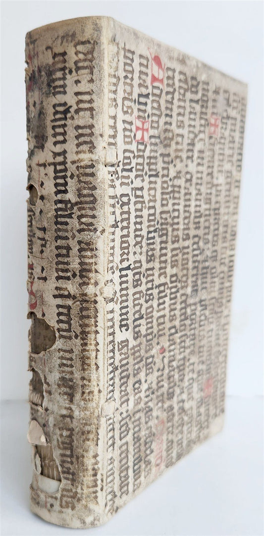 1598 COMEDIES of TERENCE ILLUSTRATED by AMMAN antique VELLUM MANUSCRIPT BINDING