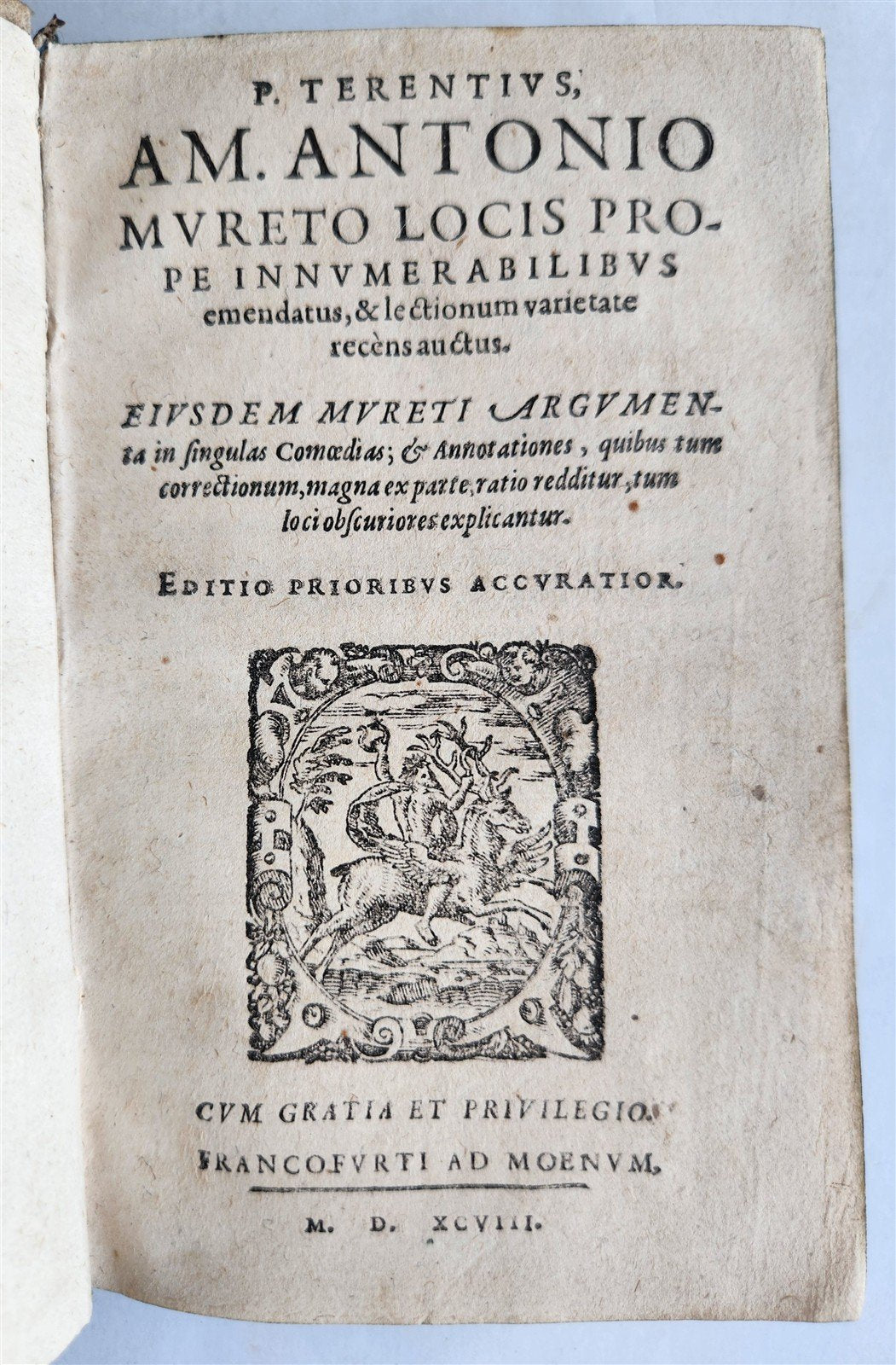 1598 COMEDIES of TERENCE ILLUSTRATED by AMMAN antique VELLUM MANUSCRIPT BINDING