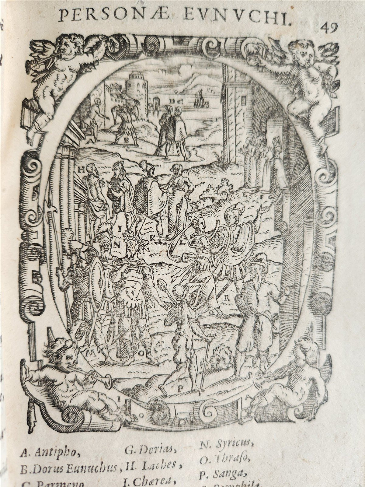 1598 COMEDIES of TERENCE ILLUSTRATED by AMMAN antique VELLUM MANUSCRIPT BINDING