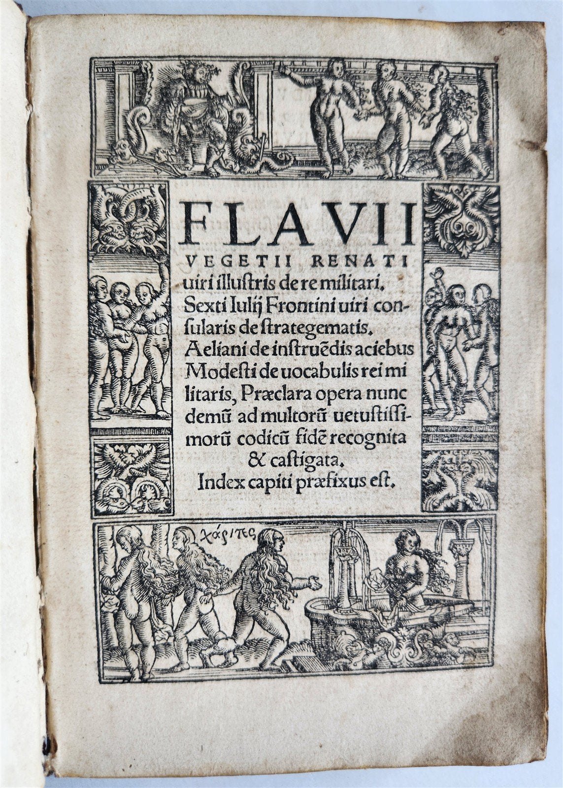 1524 POST-INCUNABULA De re militari by VEGETIUS antique RARE