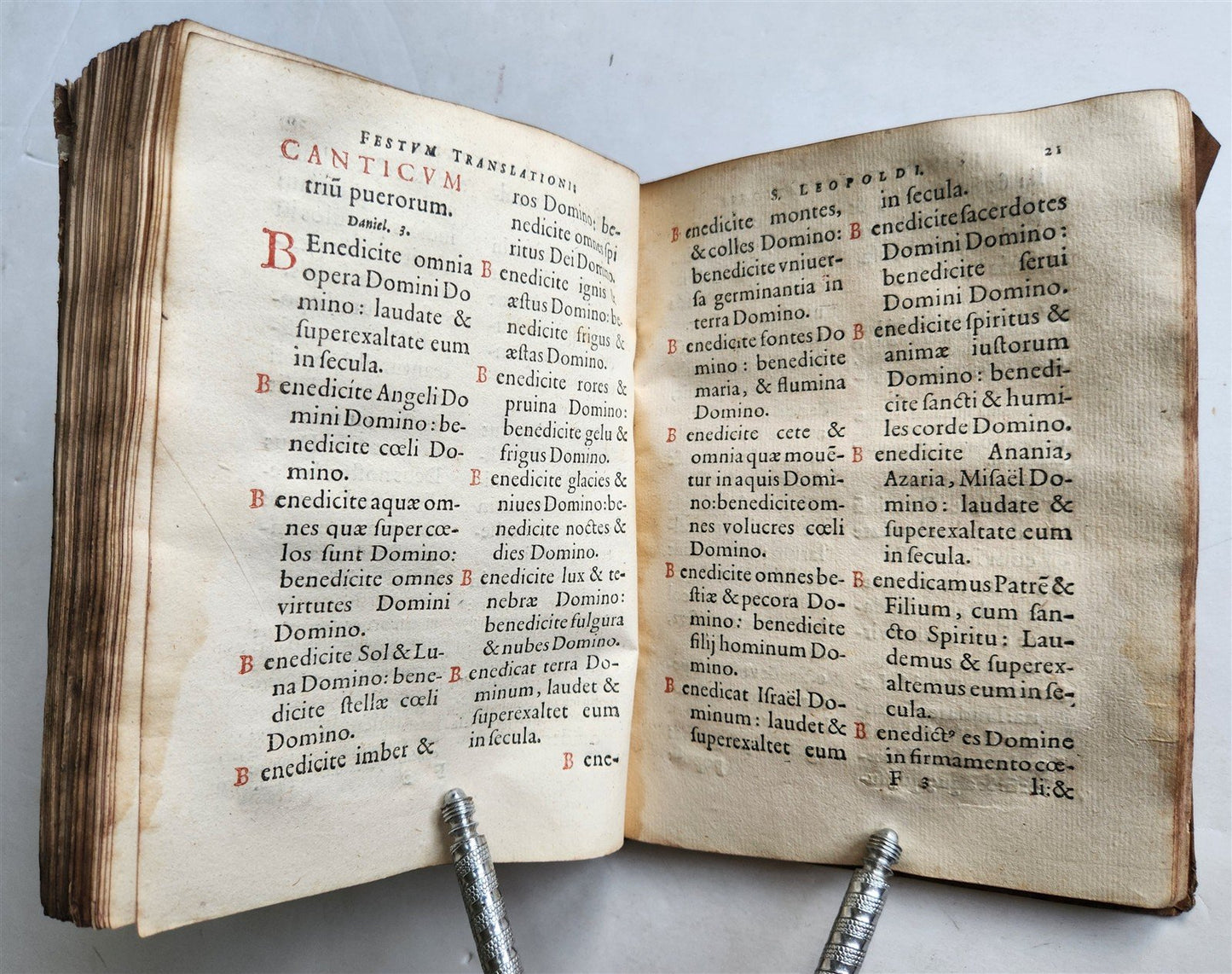 1591 LIFE of ST.LEOPOLD III ILLUSTRATED antique VELLUM BOUND 16th CENTURY