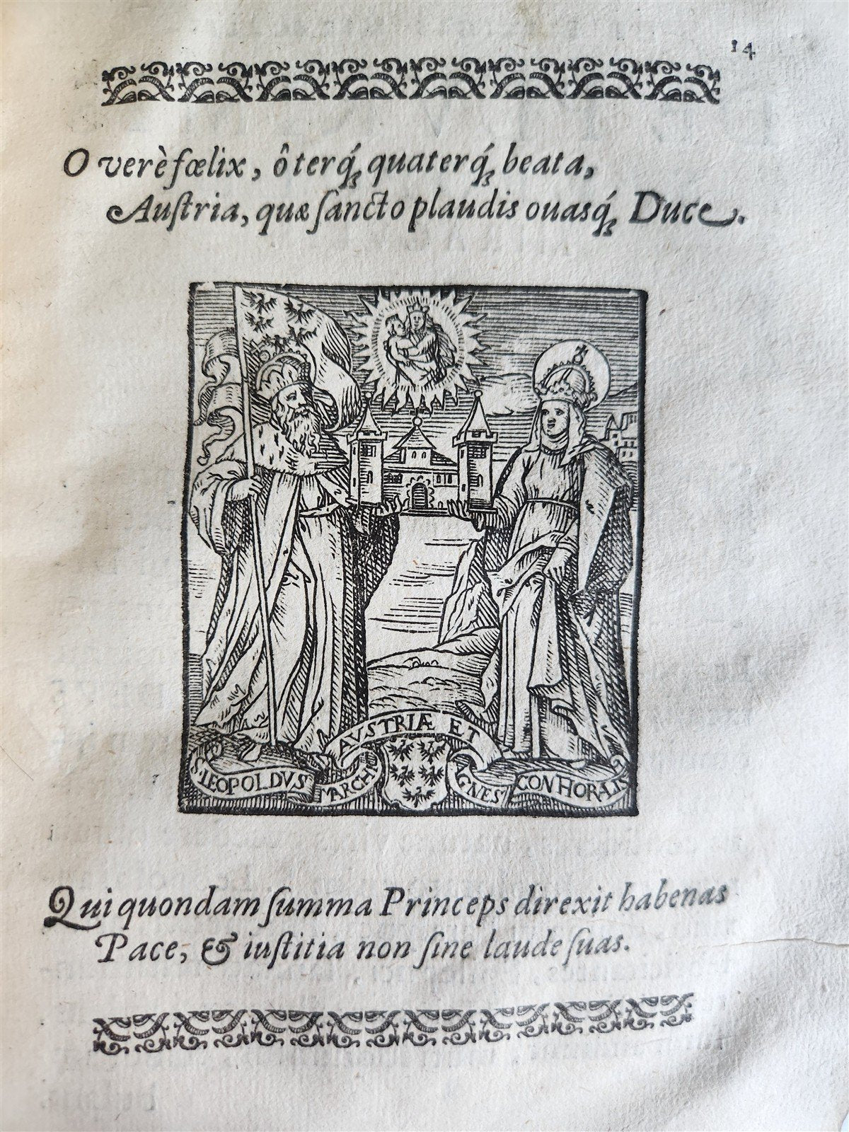 1591 LIFE of ST.LEOPOLD III ILLUSTRATED antique VELLUM BOUND 16th CENTURY