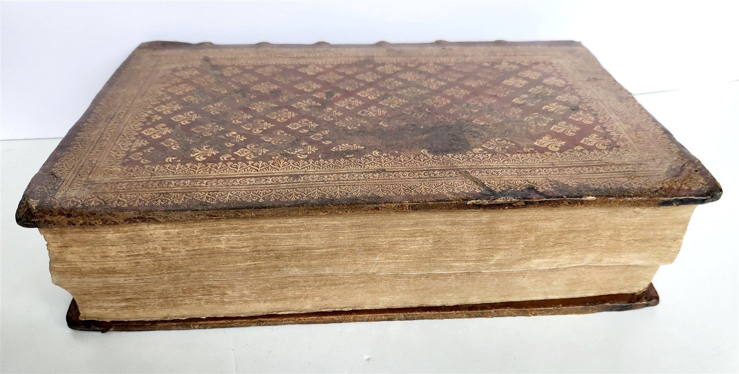 1659 Histoire de la Guerre de Flandre antique FOLIO FRENCH ROYAL PATTERN BINDING