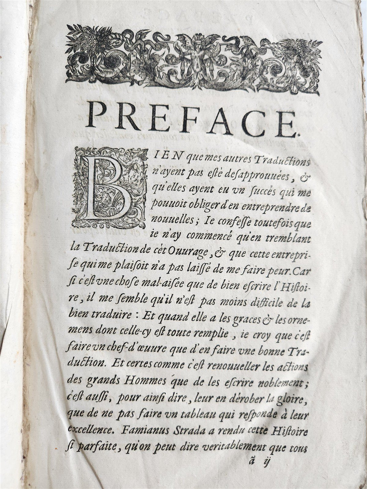 1659 Histoire de la Guerre de Flandre antique FOLIO FRENCH ROYAL PATTERN BINDING