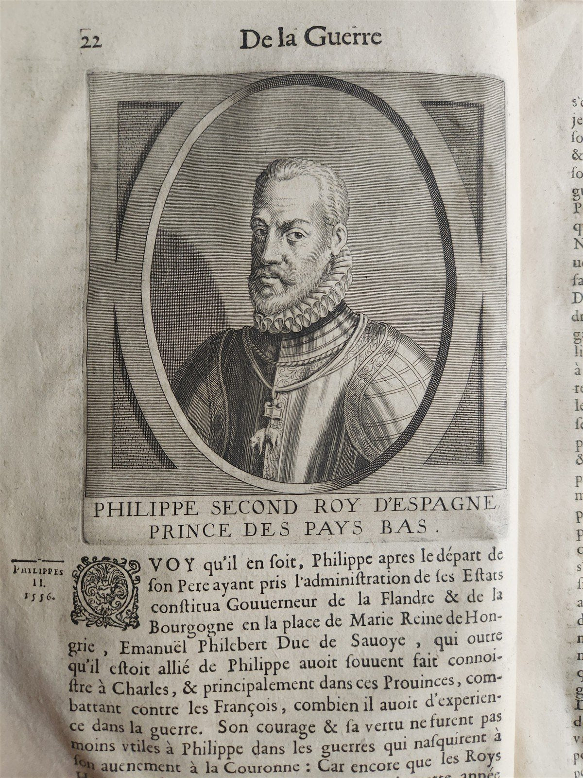 1659 Histoire de la Guerre de Flandre antique FOLIO FRENCH ROYAL PATTERN BINDING
