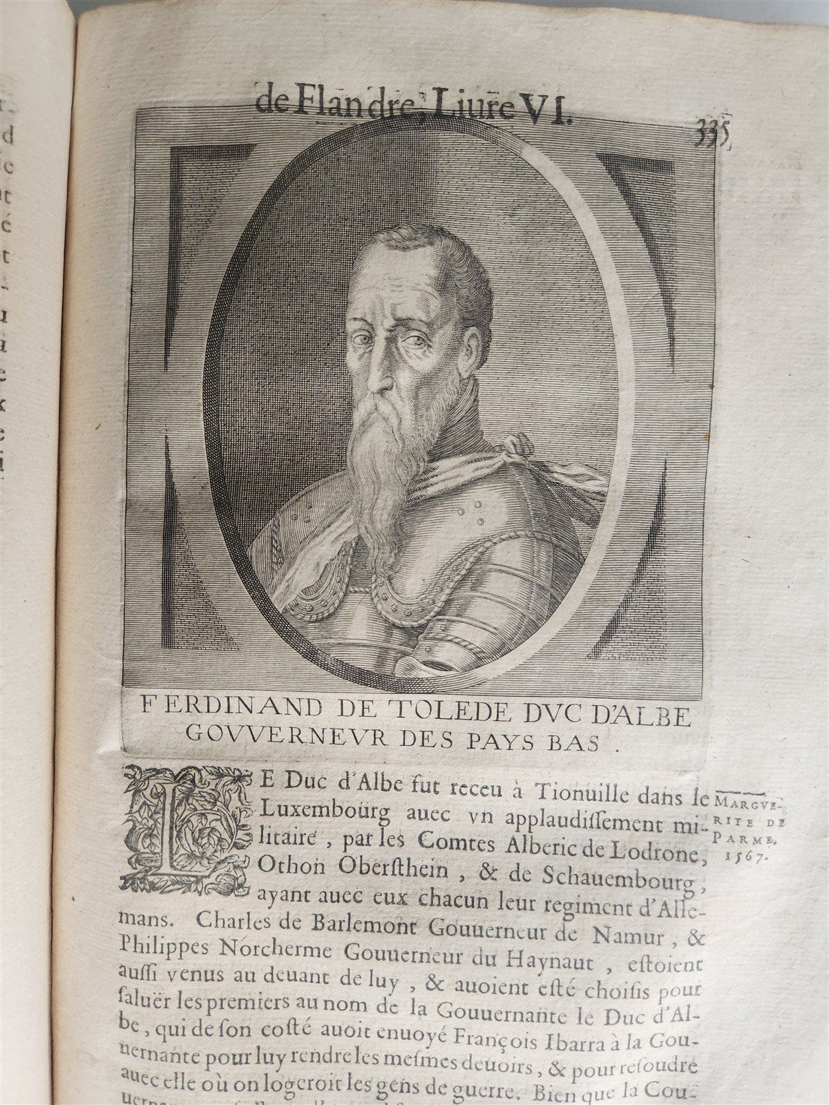 1659 Histoire de la Guerre de Flandre antique FOLIO FRENCH ROYAL PATTERN BINDING