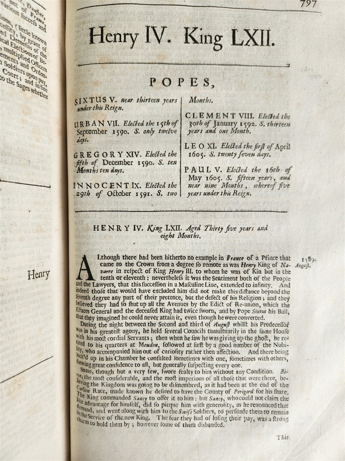 1683 HISTORY of FRANCE in ENGLISH by Francois Eudes de Mezeray antique FOLIO