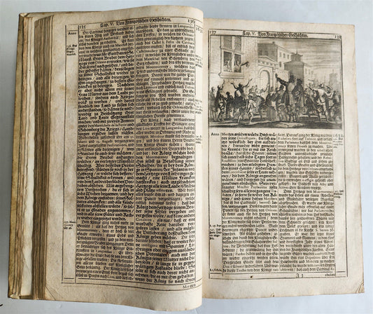 1701 WORLD'S HISTORY in GERMAN ILLUSTRATED antique VELLUM BOUND FOLIO