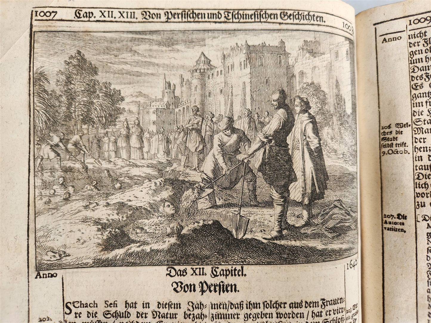 1701 WORLD'S HISTORY in GERMAN ILLUSTRATED antique VELLUM BOUND FOLIO