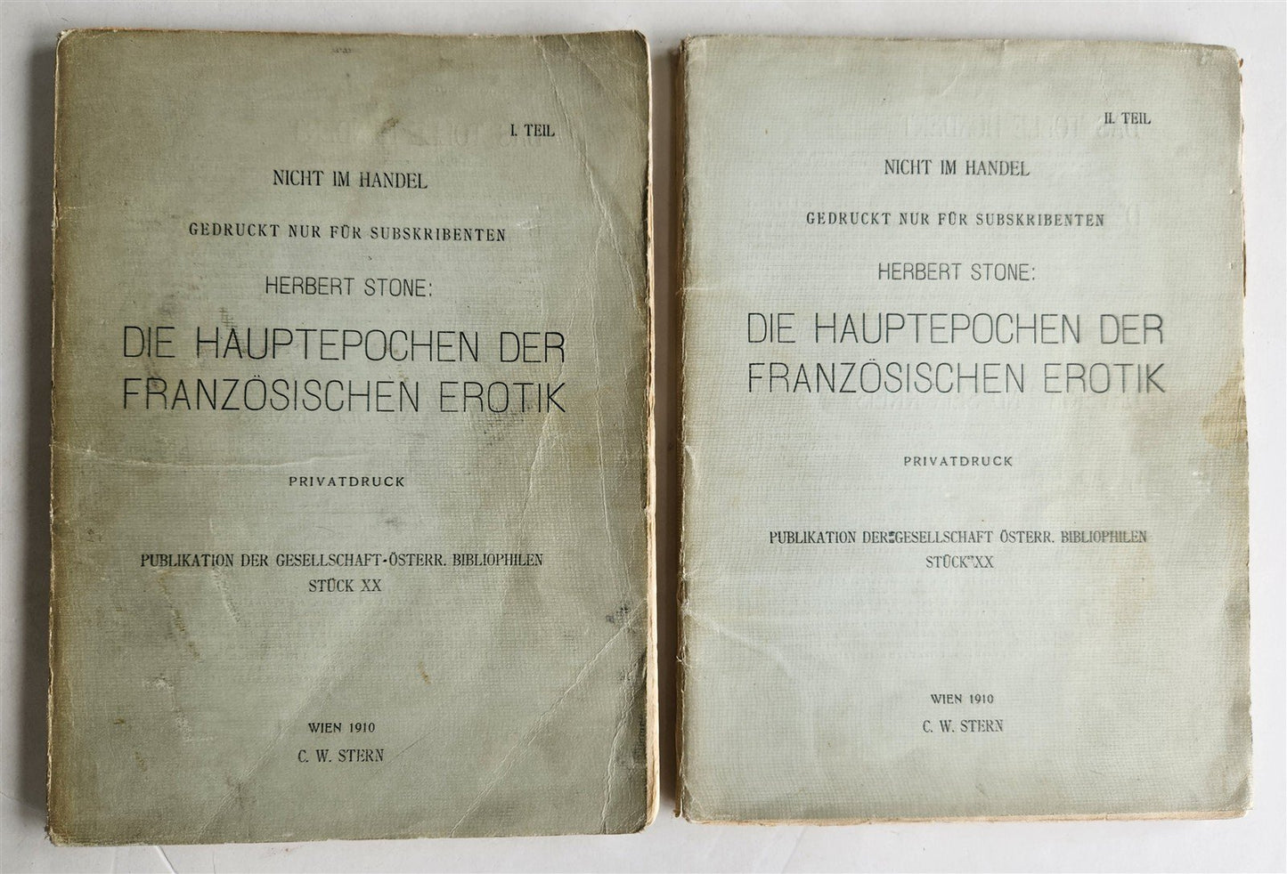 1910 FRENCH EROTICA in GERMAN ILLUSTRATED 2 VOLUMES antique RARE LTD EDITION