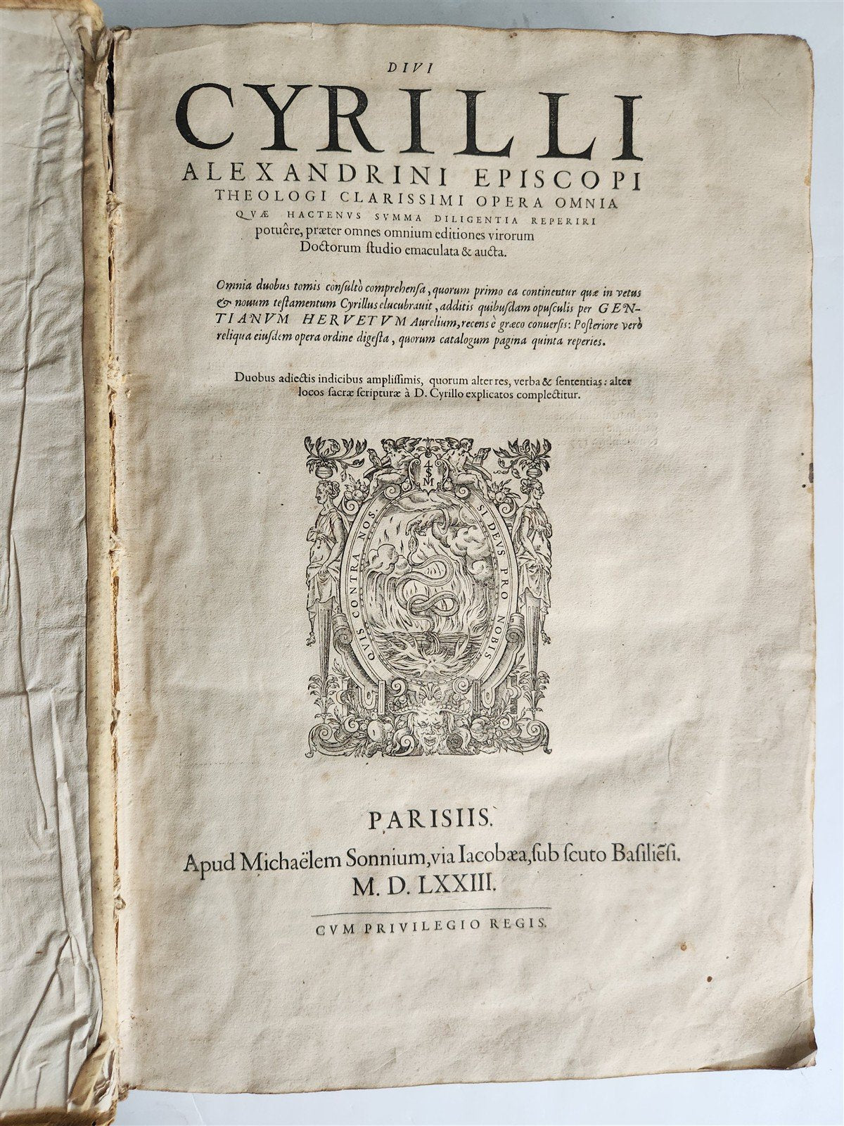 1573 CYRIL of ALEXANDRIA antique 16th CENTURY FOLIO Omnia opera quae hactenus