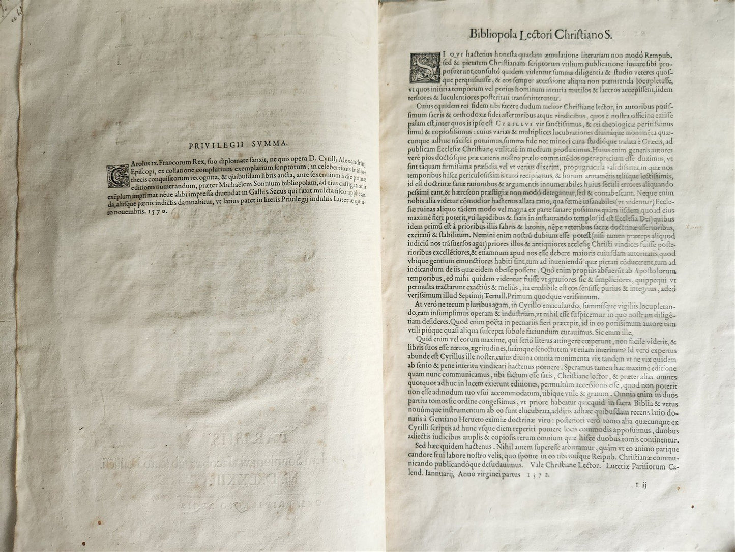 1573 CYRIL of ALEXANDRIA antique 16th CENTURY FOLIO Omnia opera quae hactenus
