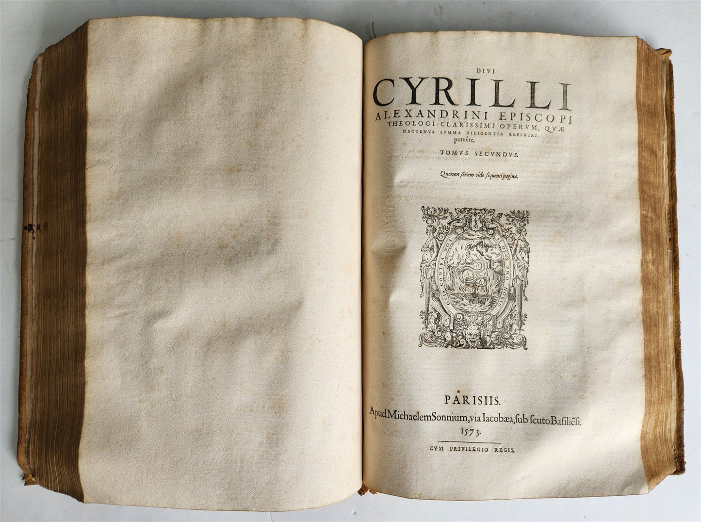 1573 CYRIL of ALEXANDRIA antique 16th CENTURY FOLIO Omnia opera quae hactenus