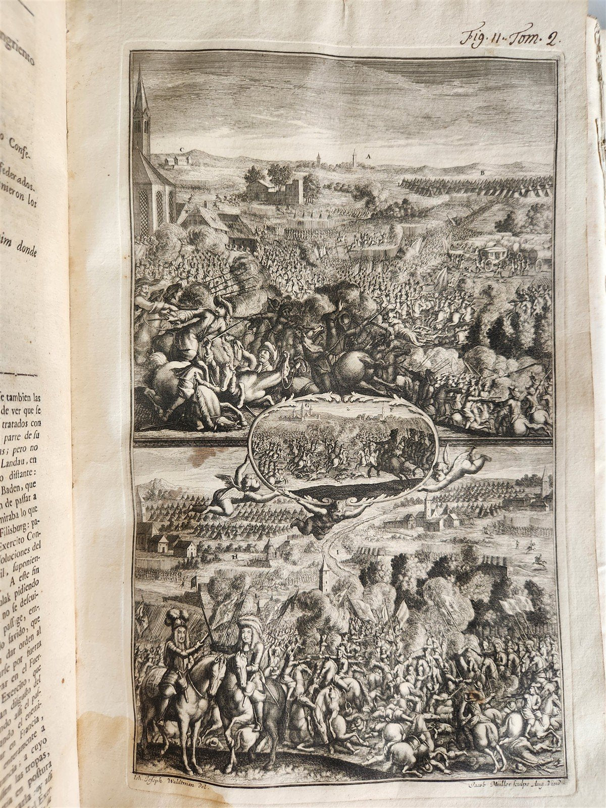1734 ILLUSTRATED HISTORY of LEOPOLD I antique 2 FOLIO VOLUMES in SPANISH