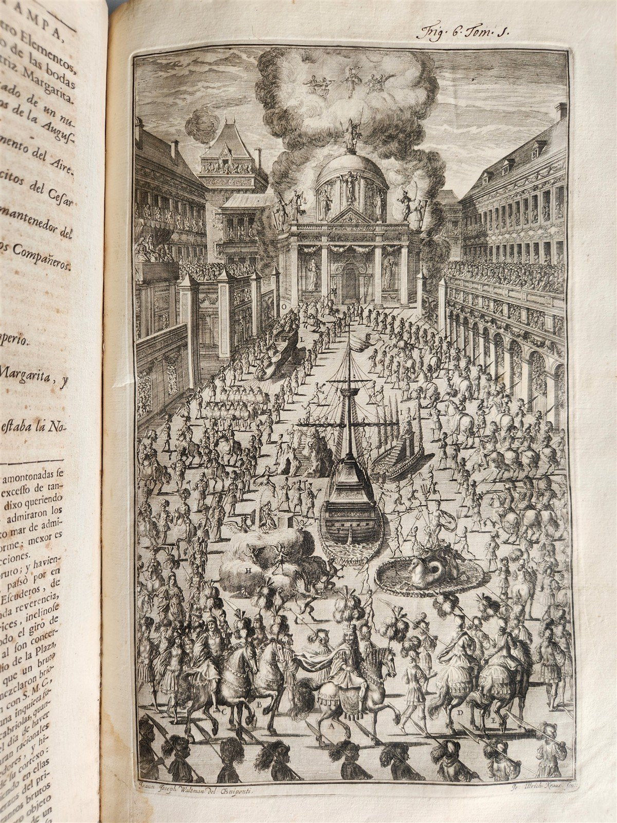 1734 ILLUSTRATED HISTORY of LEOPOLD I antique 2 FOLIO VOLUMES in SPANISH