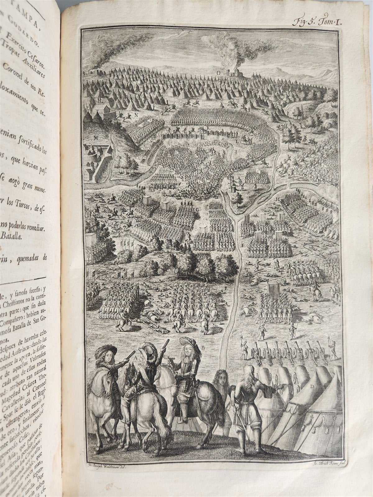 1734 ILLUSTRATED HISTORY of LEOPOLD I antique 2 FOLIO VOLUMES in SPANISH