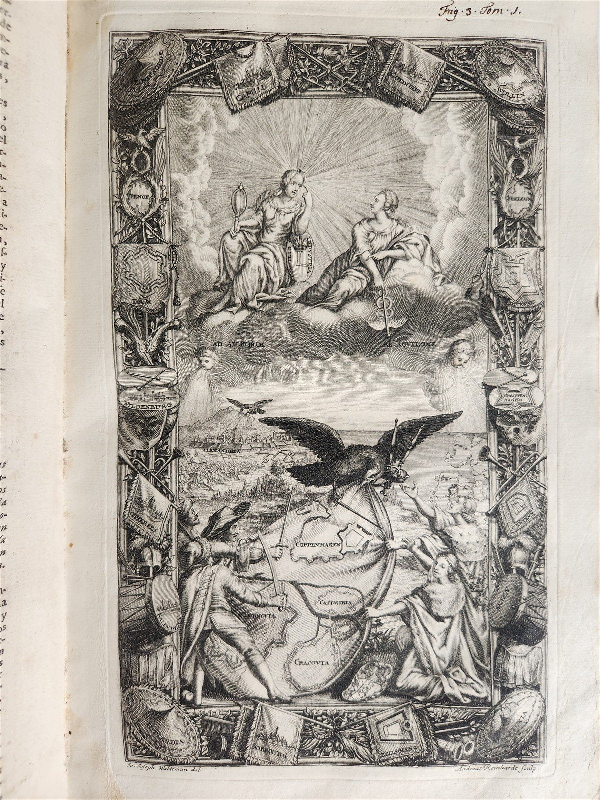 1734 ILLUSTRATED HISTORY of LEOPOLD I antique 2 FOLIO VOLUMES in SPANISH