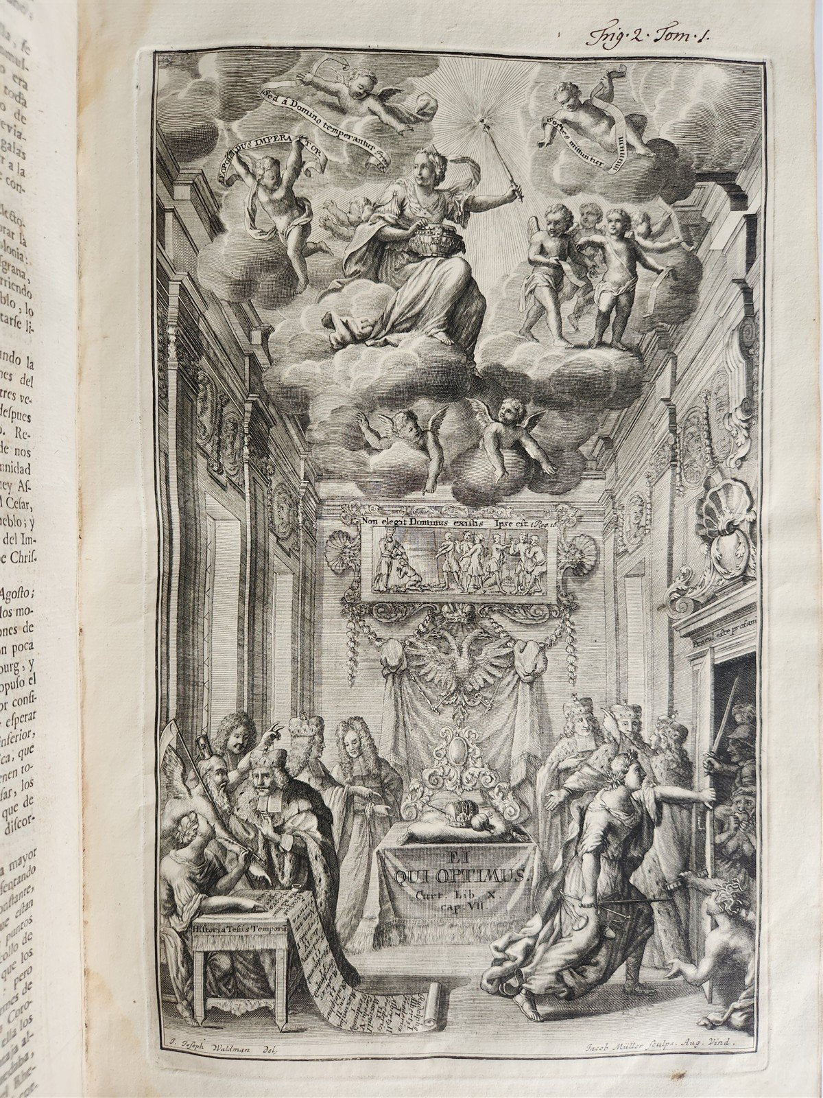 1734 ILLUSTRATED HISTORY of LEOPOLD I antique 2 FOLIO VOLUMES in SPANISH