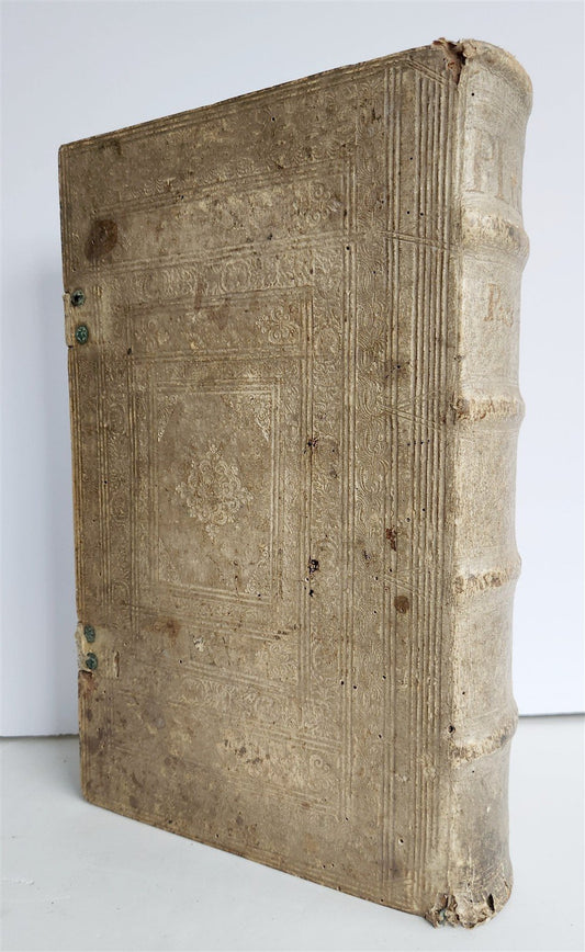 1730 SERMONS Montifontanus antique PIGSKIN BOUND FOLIO Spiritual Childrens Play
