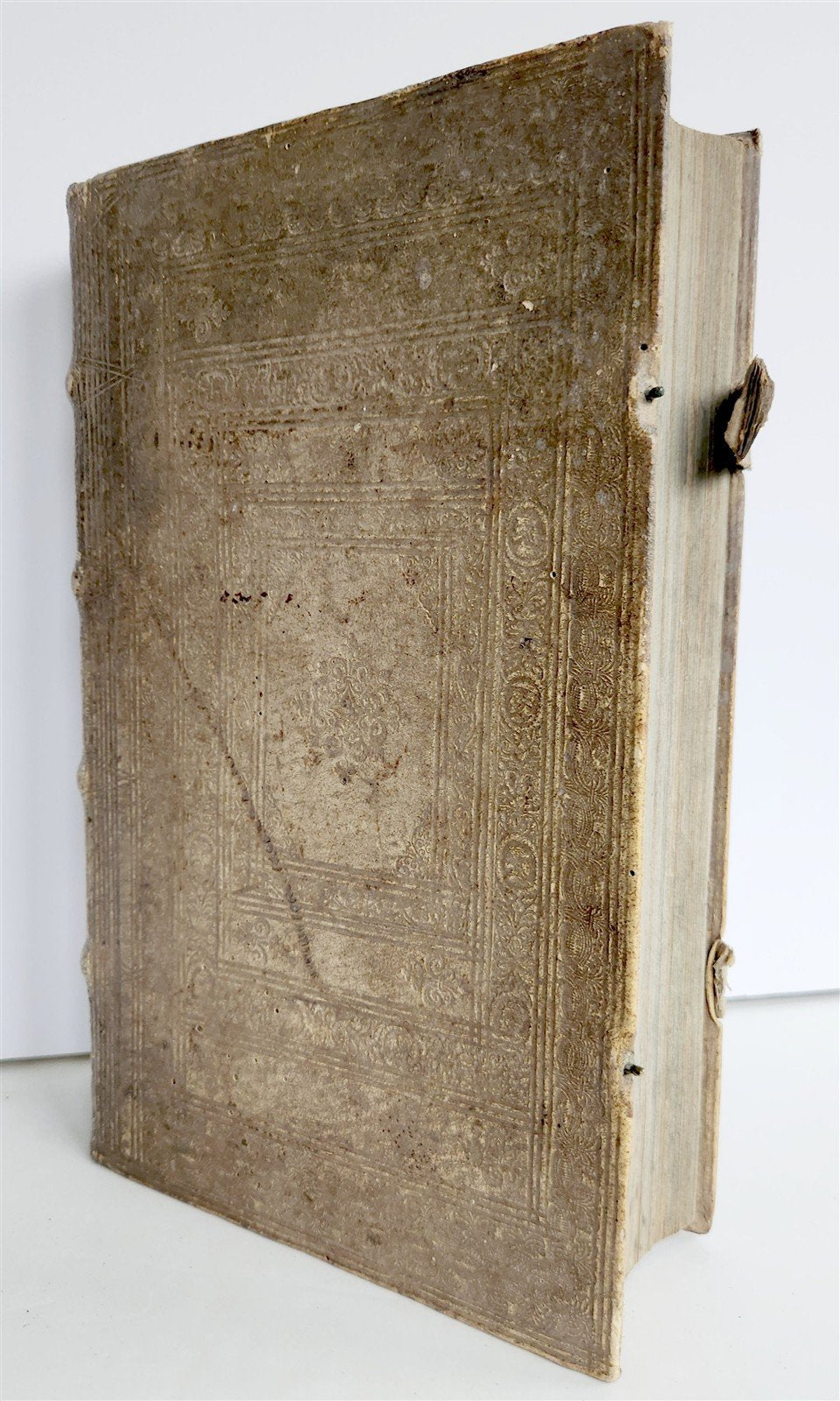 1730 SERMONS Montifontanus antique PIGSKIN BOUND FOLIO Spiritual Childrens Play