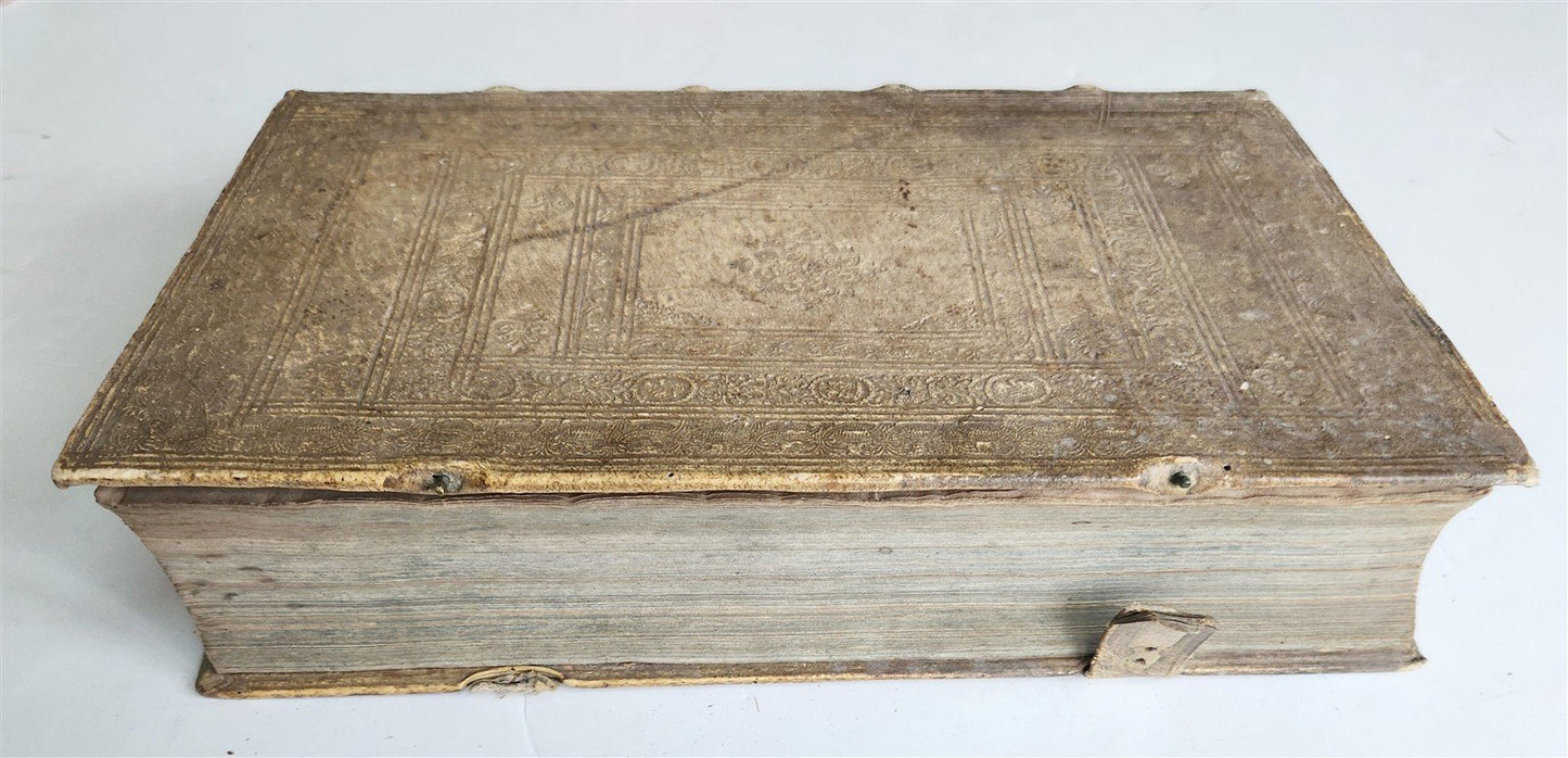 1730 SERMONS Montifontanus antique PIGSKIN BOUND FOLIO Spiritual Childrens Play