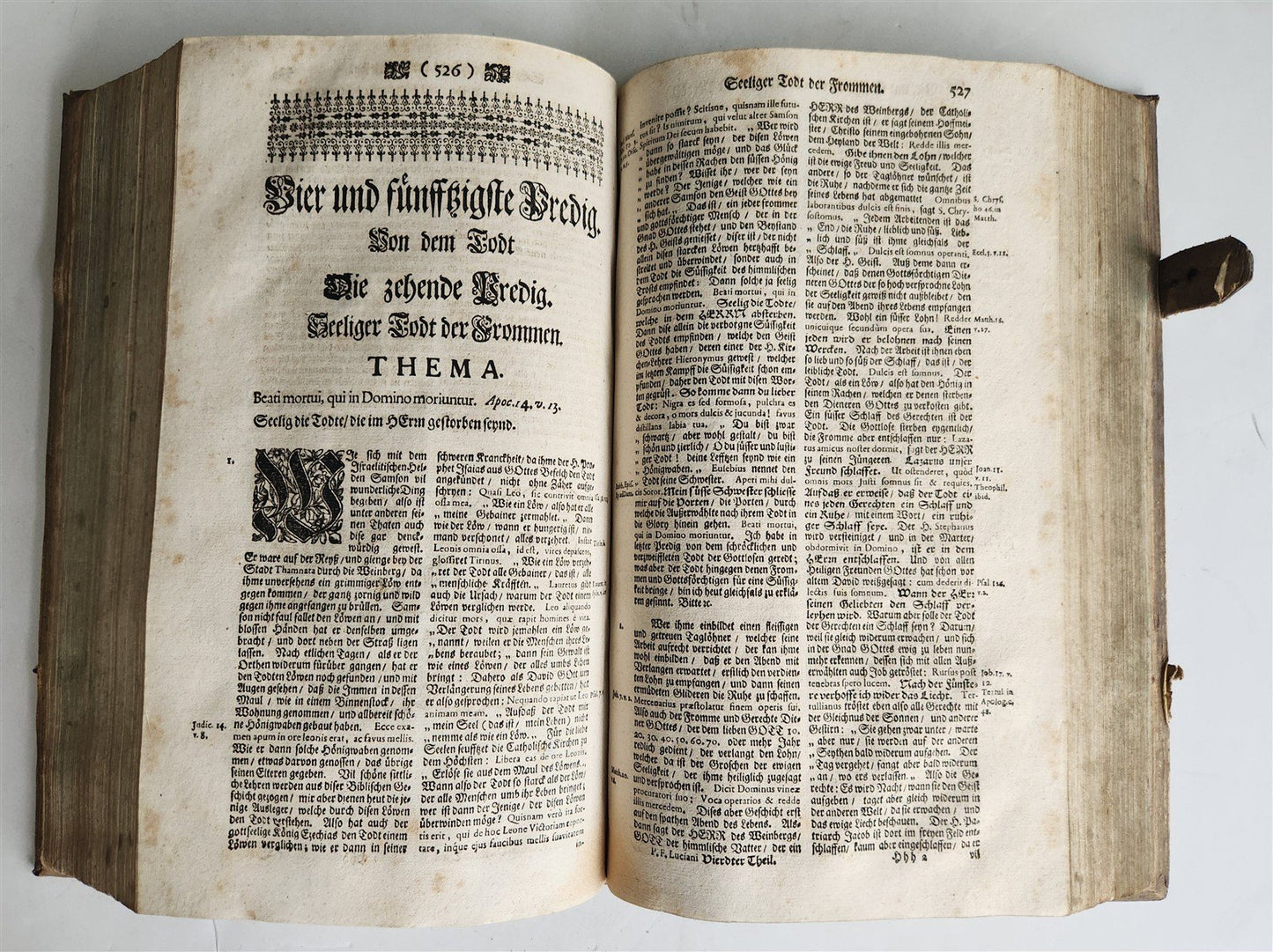 1730 SERMONS Montifontanus antique PIGSKIN BOUND FOLIO Spiritual Childrens Play