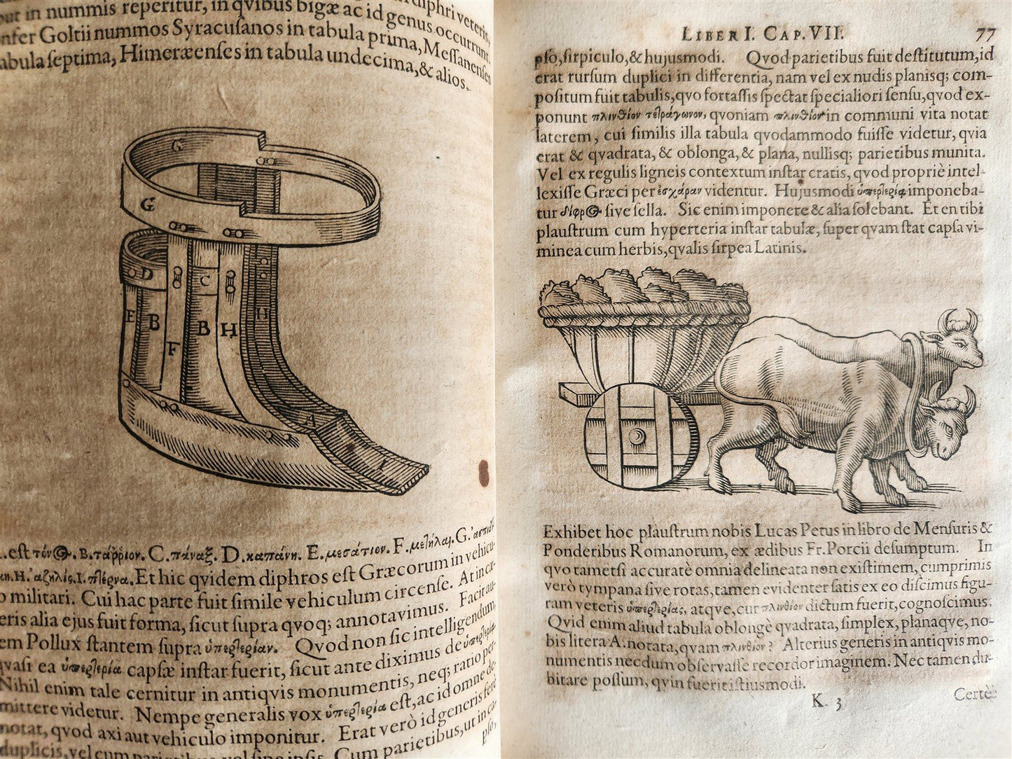 1671 TREATISE on the TRANSPORT of ANTIQUITY antique ILLUSTRATED vellum