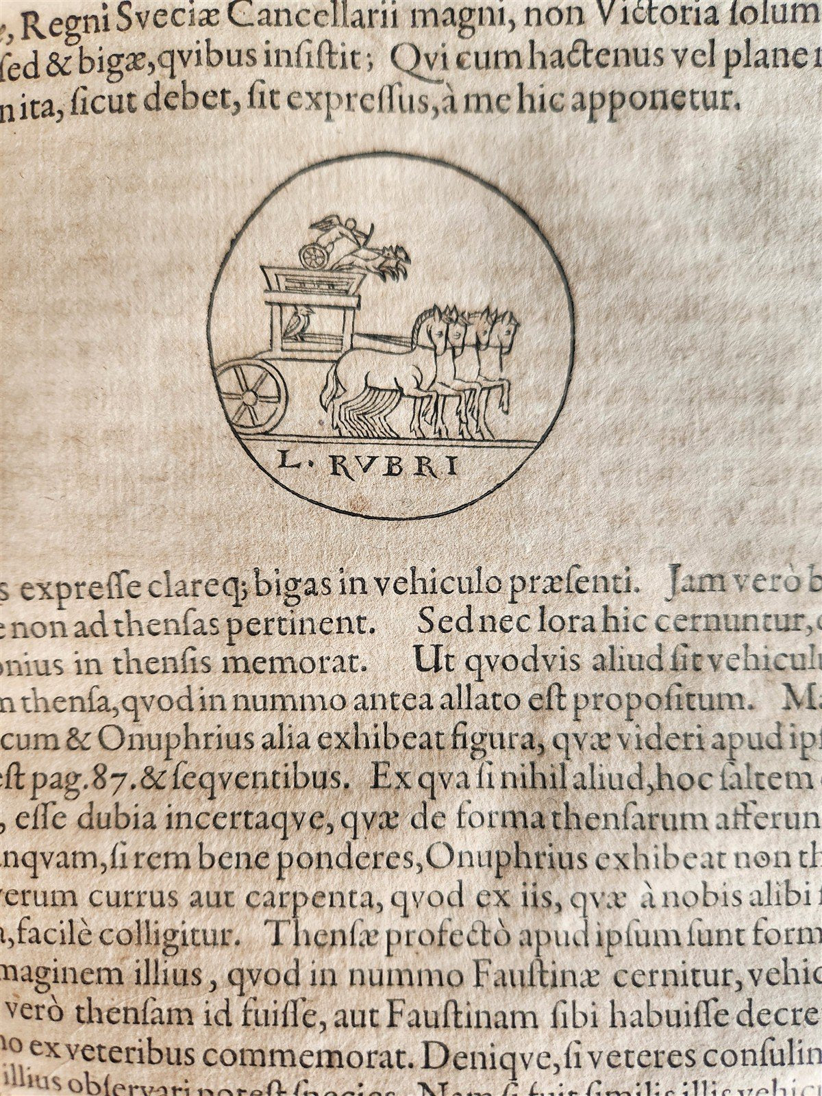 1671 TREATISE on the TRANSPORT of ANTIQUITY antique ILLUSTRATED vellum