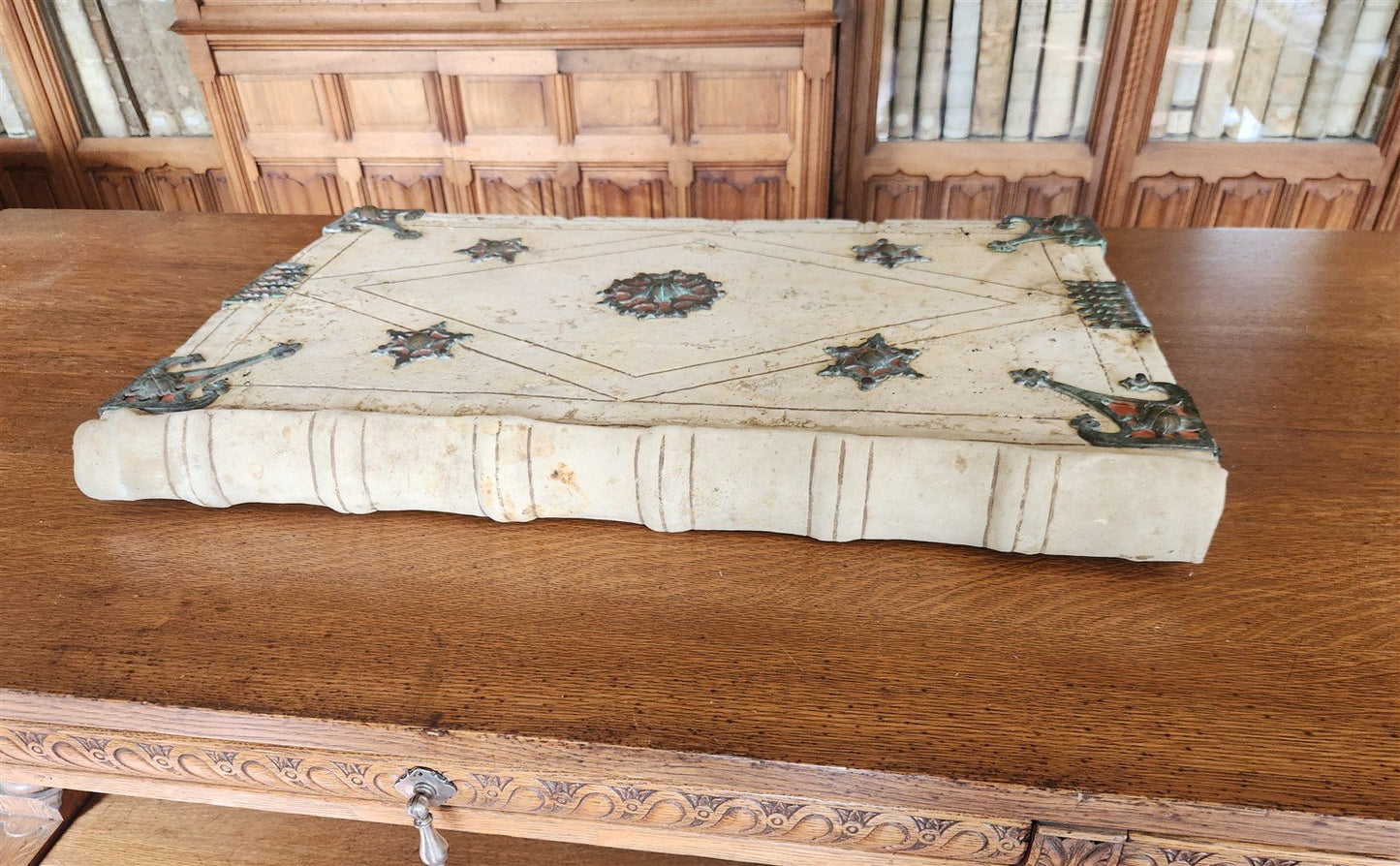 15th CENTURY UNIQUE MASSIVE BINDING FOR ANTIPHONAL CHURCH MANUSCRIPT antique