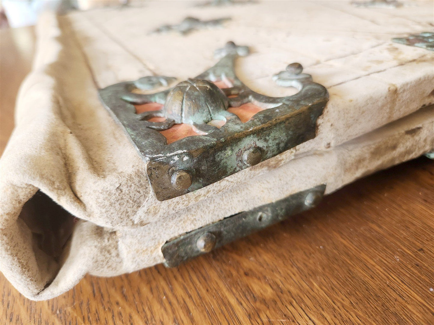 15th CENTURY UNIQUE MASSIVE BINDING FOR ANTIPHONAL CHURCH MANUSCRIPT antique