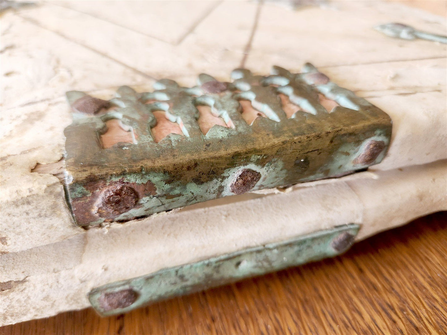 15th CENTURY UNIQUE MASSIVE BINDING FOR ANTIPHONAL CHURCH MANUSCRIPT antique