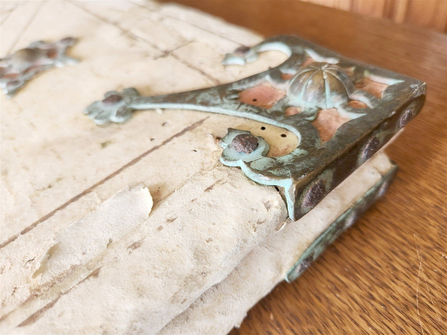 15th CENTURY UNIQUE MASSIVE BINDING FOR ANTIPHONAL CHURCH MANUSCRIPT antique