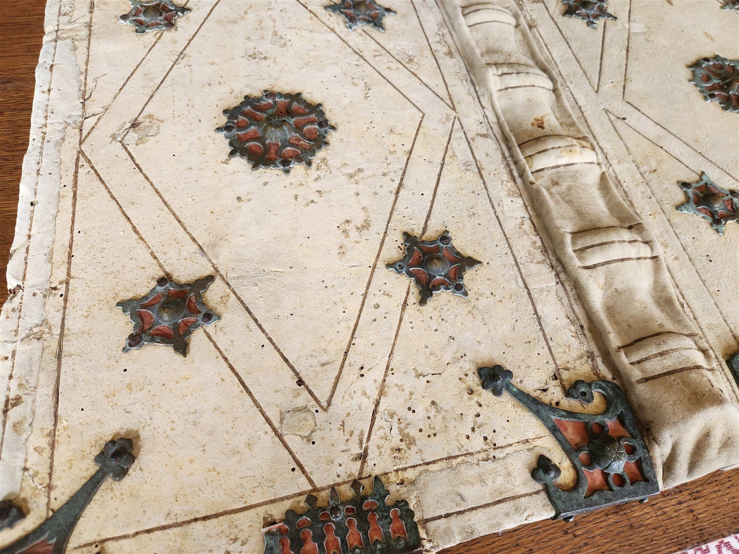 15th CENTURY UNIQUE MASSIVE BINDING FOR ANTIPHONAL CHURCH MANUSCRIPT antique