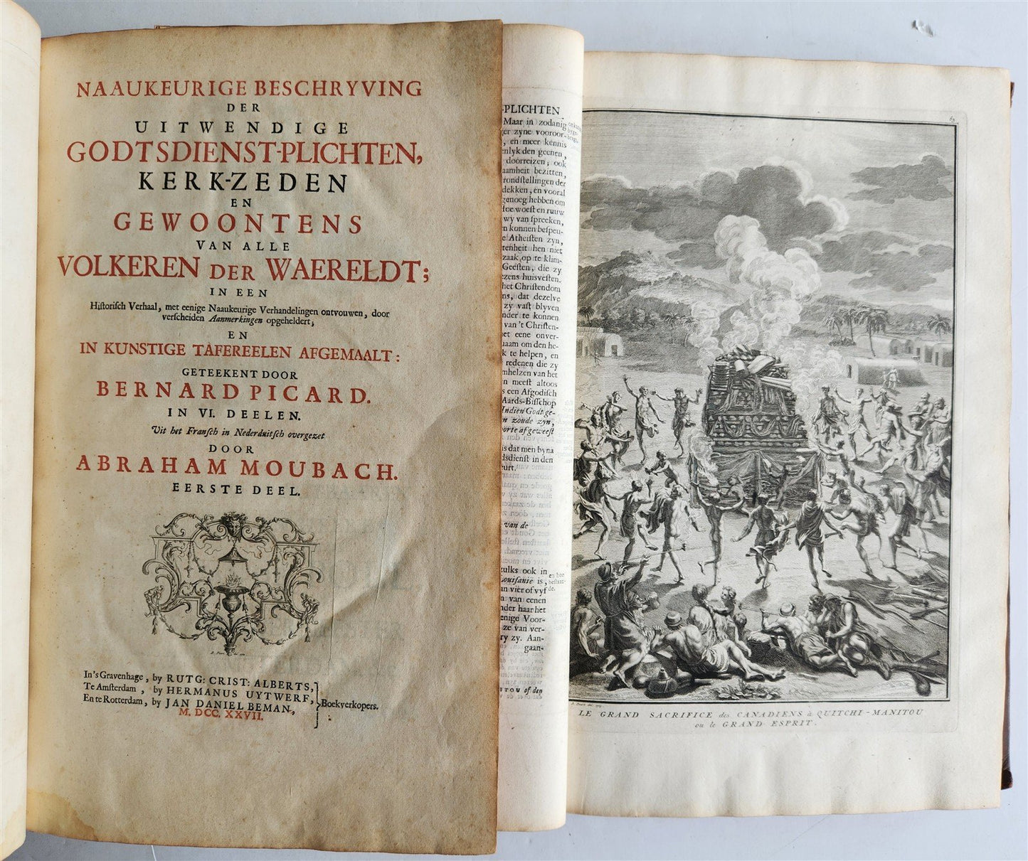 1727 HISTORY of CEREMONIES CUSTOMS of ALL PEOPLE 6 VOLUMES antique ILLUSTRATED