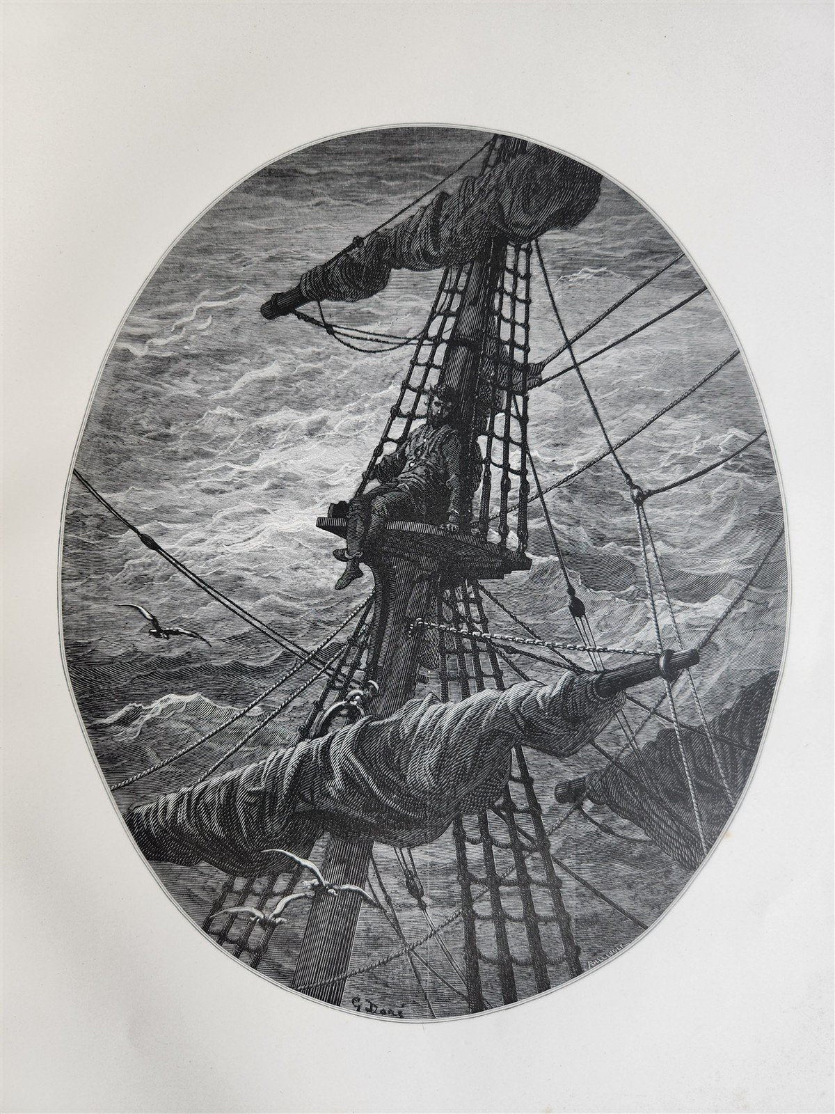 1877 ANCIENT MARINER ILLUSTRATED by GUSTAVE DORE antique Der alte Matrose GERMAN