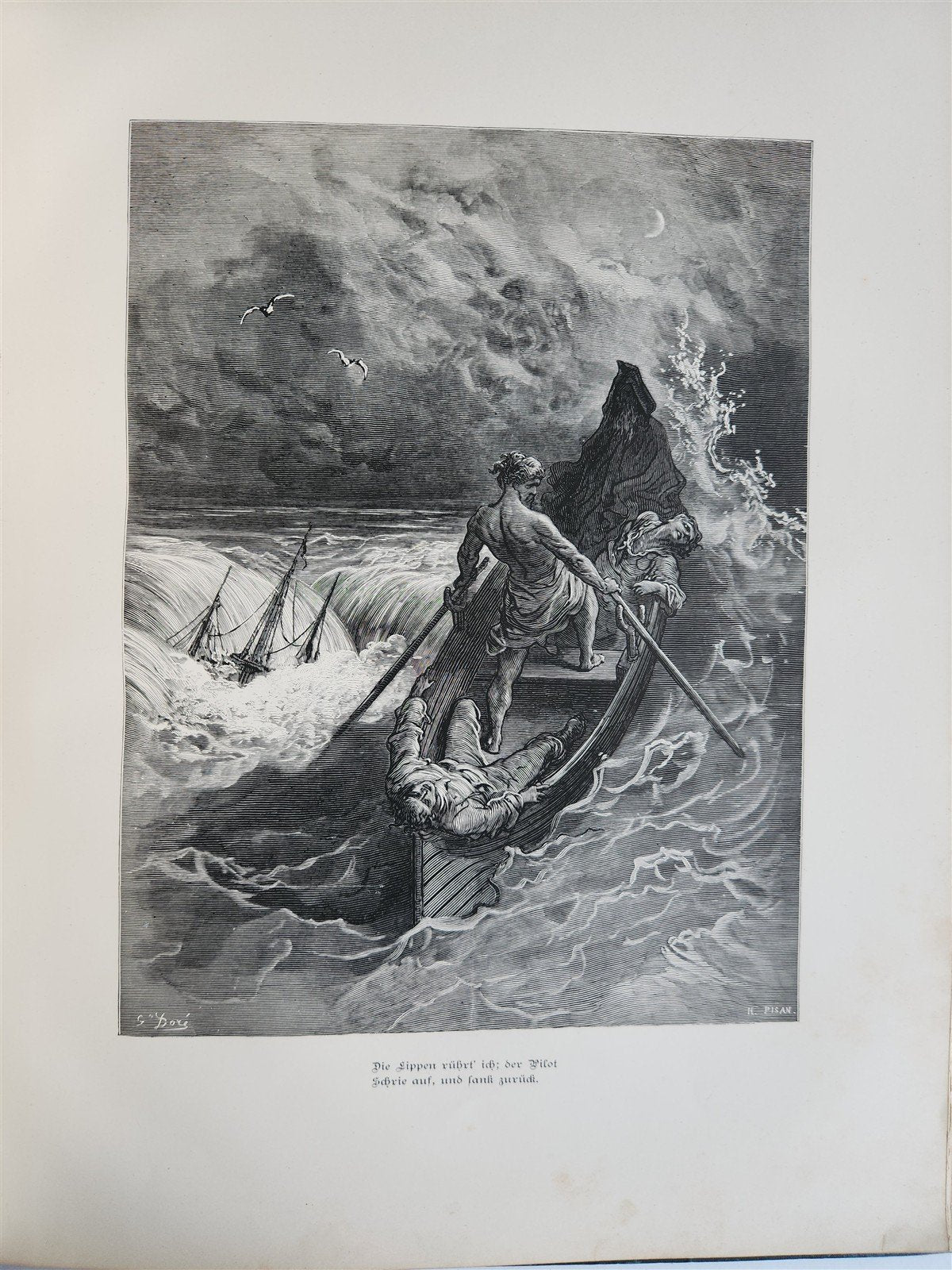 1877 ANCIENT MARINER ILLUSTRATED by GUSTAVE DORE antique Der alte Matrose GERMAN