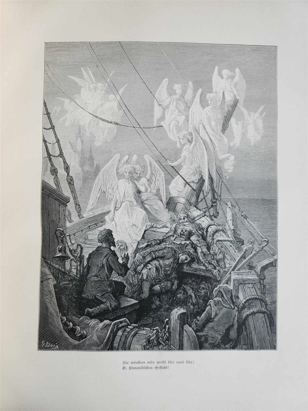 1877 ANCIENT MARINER ILLUSTRATED by GUSTAVE DORE antique Der alte Matrose GERMAN